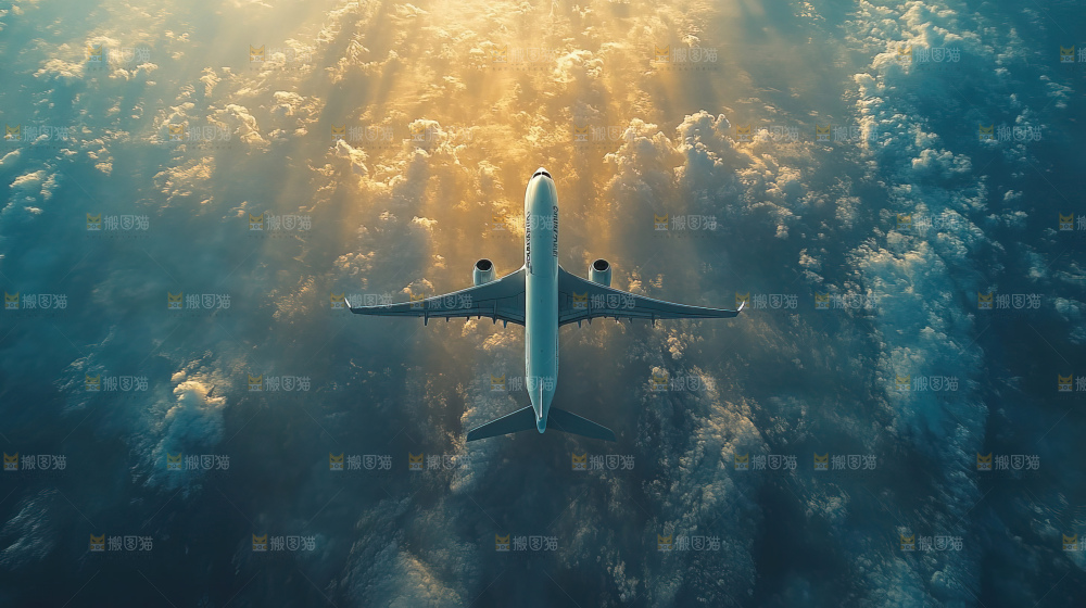 飞机离开地面飞向天空