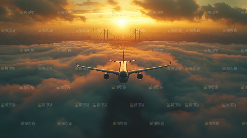 飞机离开地面飞向天空