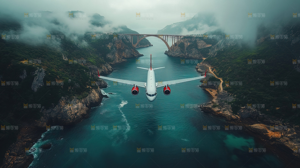 飞机离开地面飞向天空