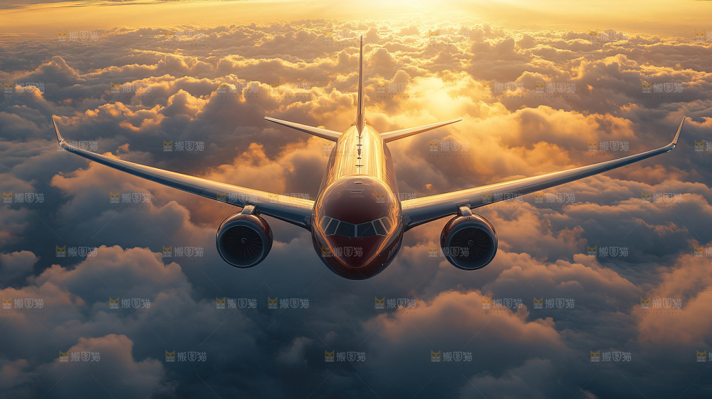 飞机离开地面飞向天空