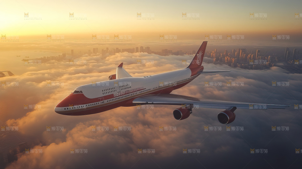 飞机离开地面飞向天空