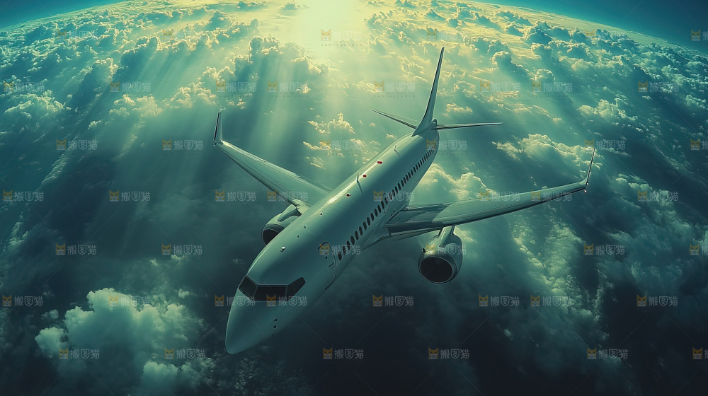 飞机离开地面飞向天空