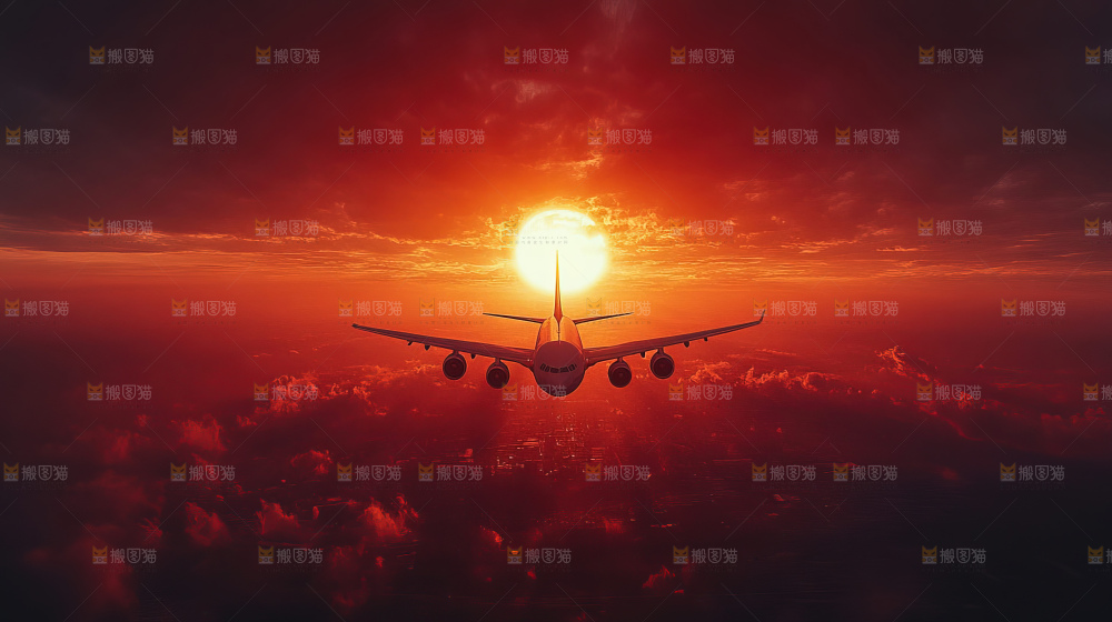 飞机离开地面飞向天空
