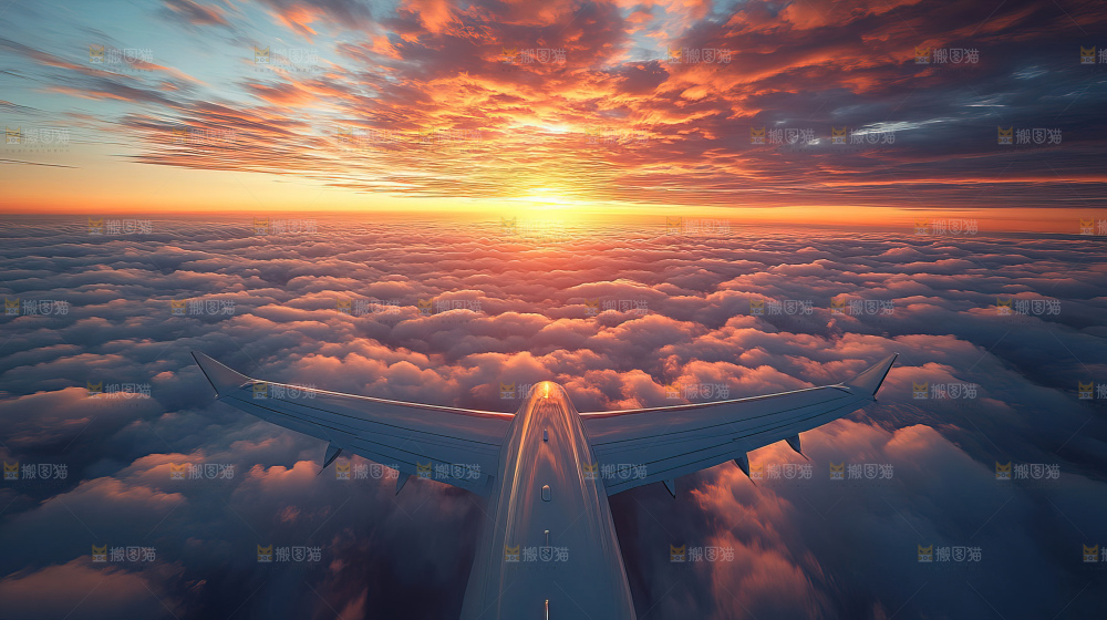 飞机离开地面飞向天空