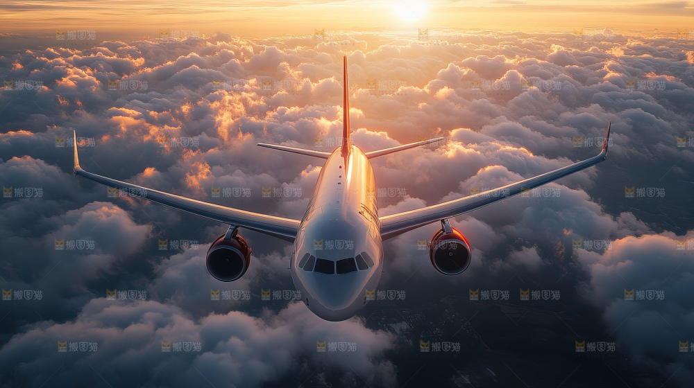 飞机离开地面飞向天空