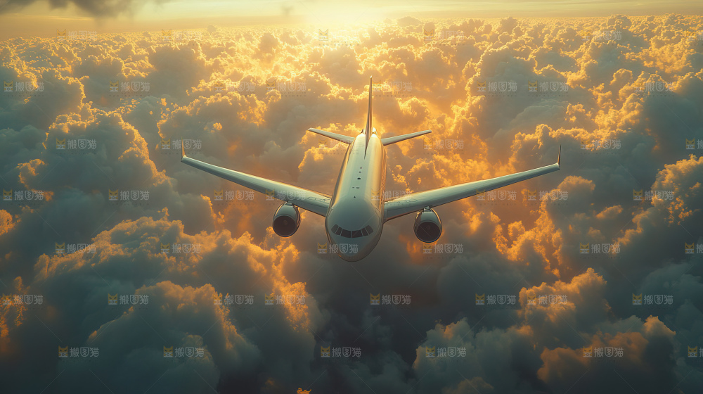 飞机离开地面飞向天空