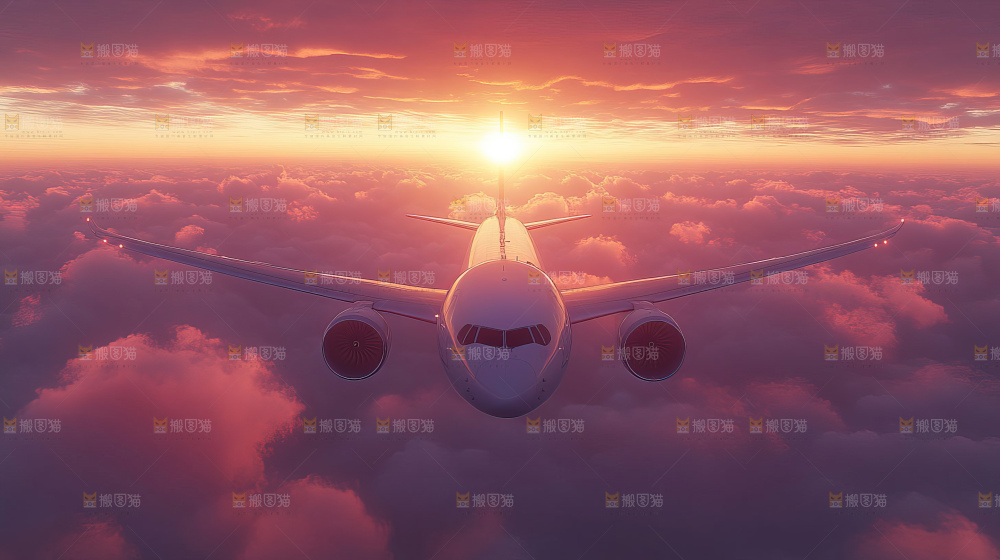 飞机离开地面飞向天空