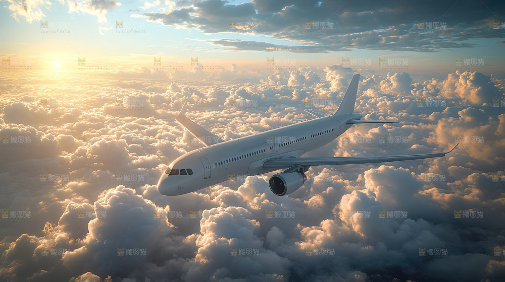 飞机离开地面飞向天空