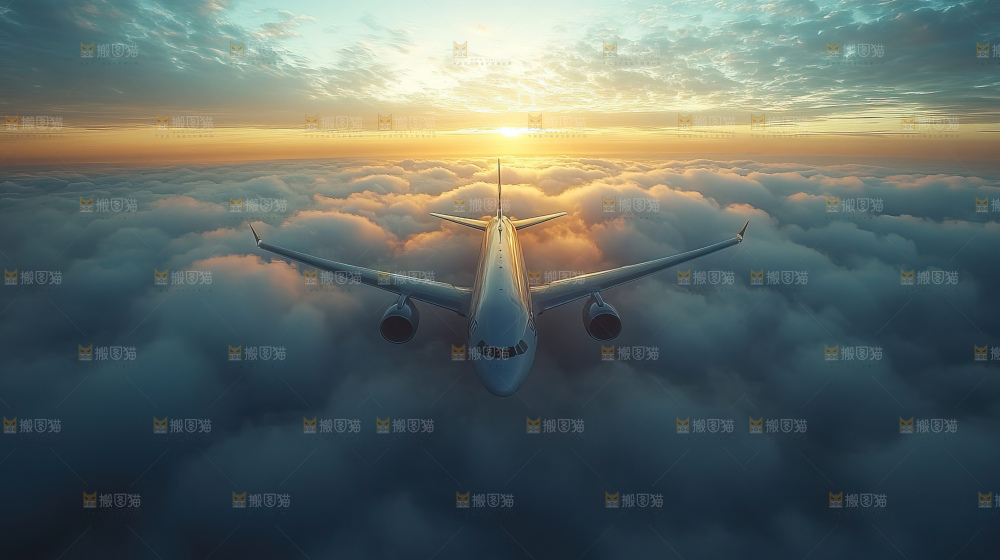 飞机离开地面飞向天空