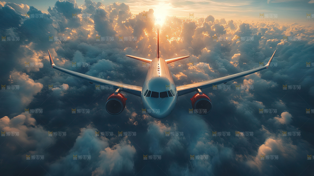 飞机离开地面飞向天空