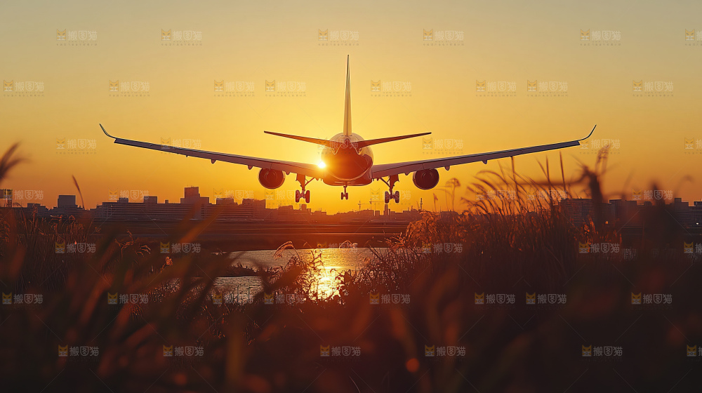 飞机离开地面飞向天空
