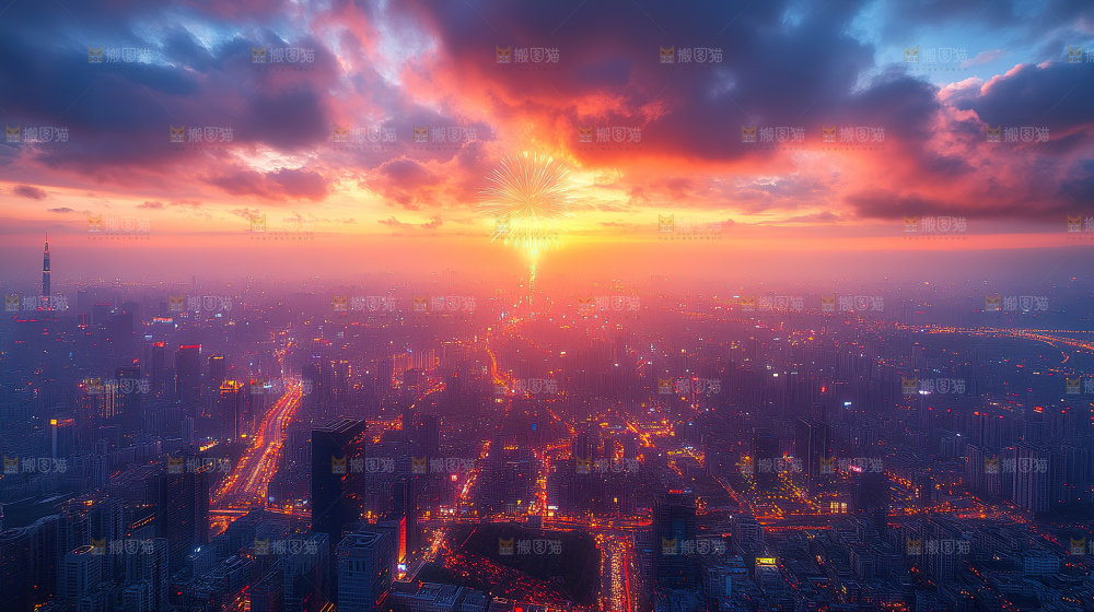 万家灯火城市夜景经济发展