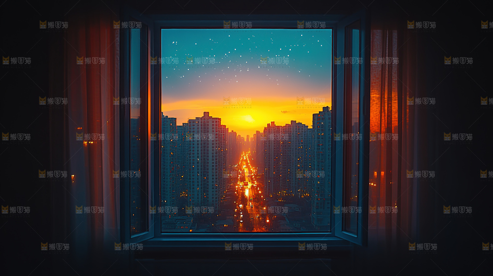 万家灯火城市夜景经济发展