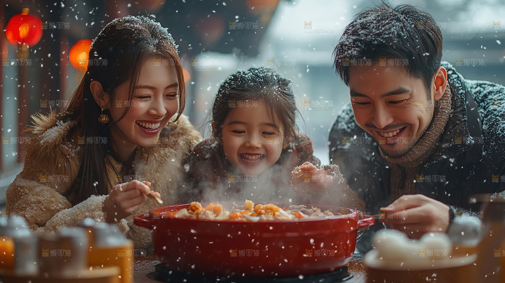 团圆喜庆美食中秋人物