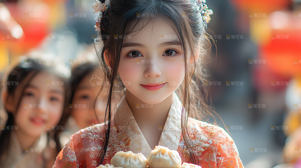 团圆喜庆美食中秋人物
