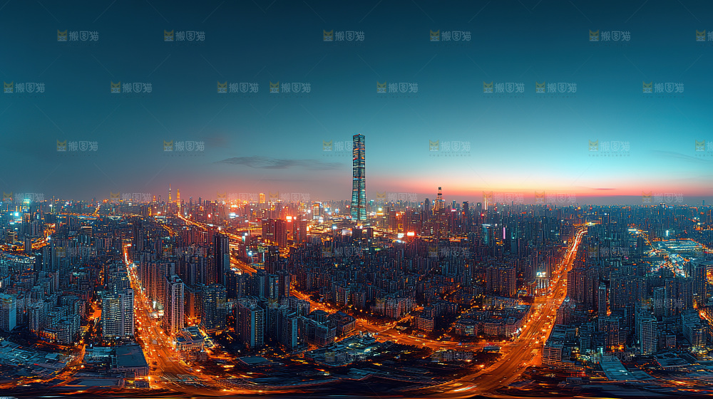 万家灯火城市夜景经济发展
