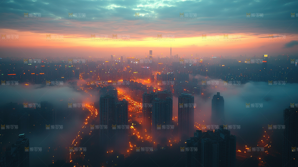 万家灯火城市夜景经济发展