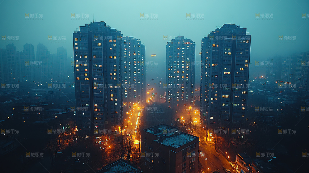 万家灯火城市夜景经济发展