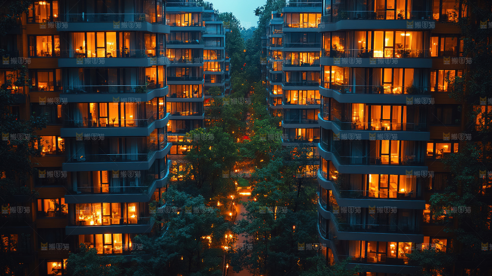 万家灯火城市夜景经济发展