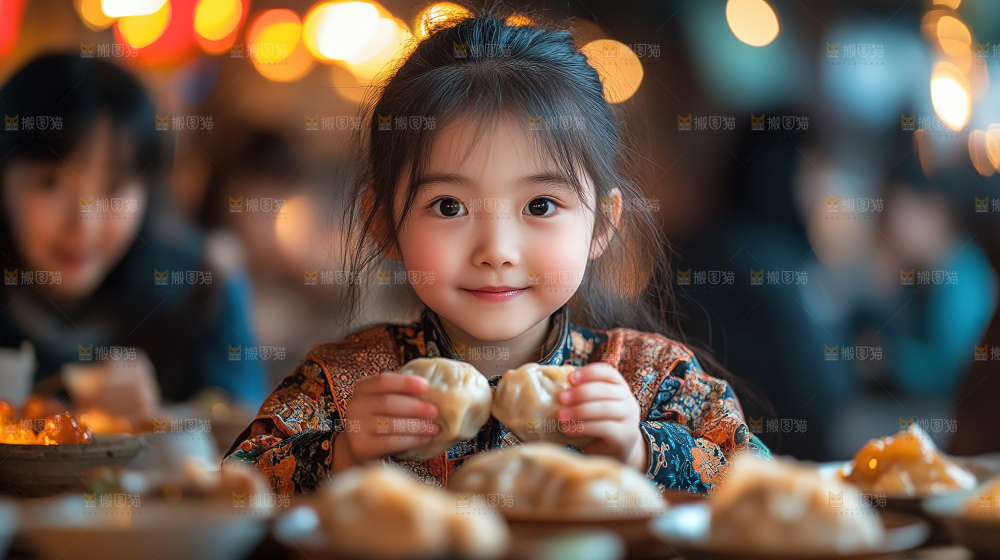 团圆喜庆美食中秋人物