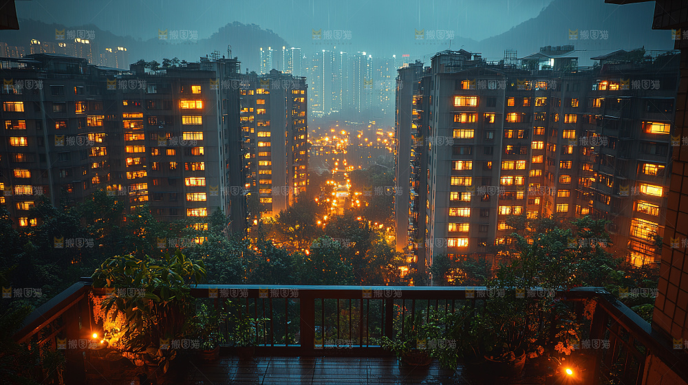 万家灯火城市夜景经济发展