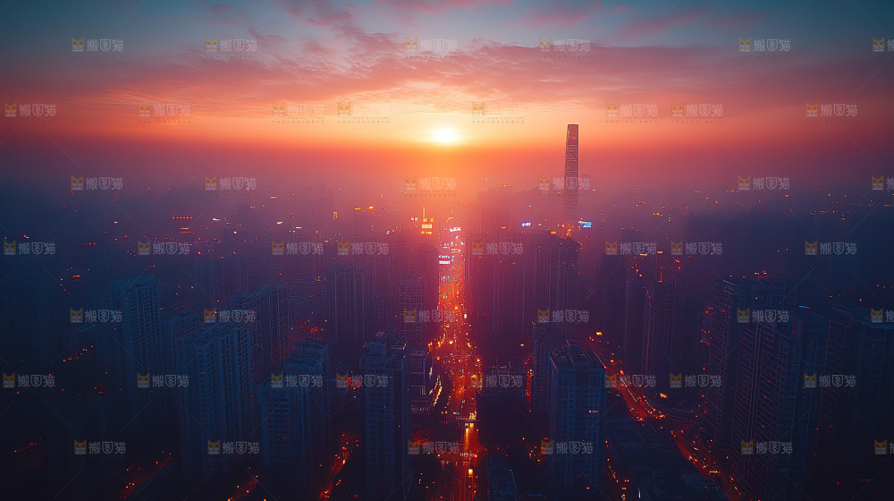 万家灯火城市夜景经济发展