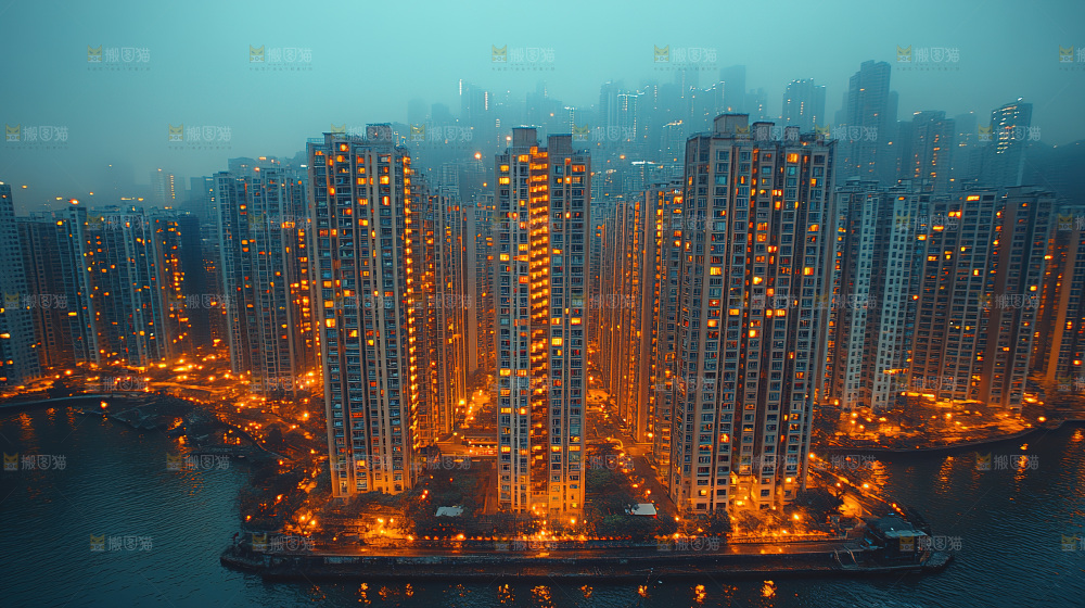 万家灯火城市夜景经济发展