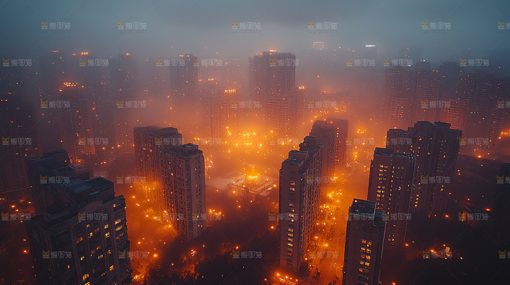 万家灯火城市夜景经济发展