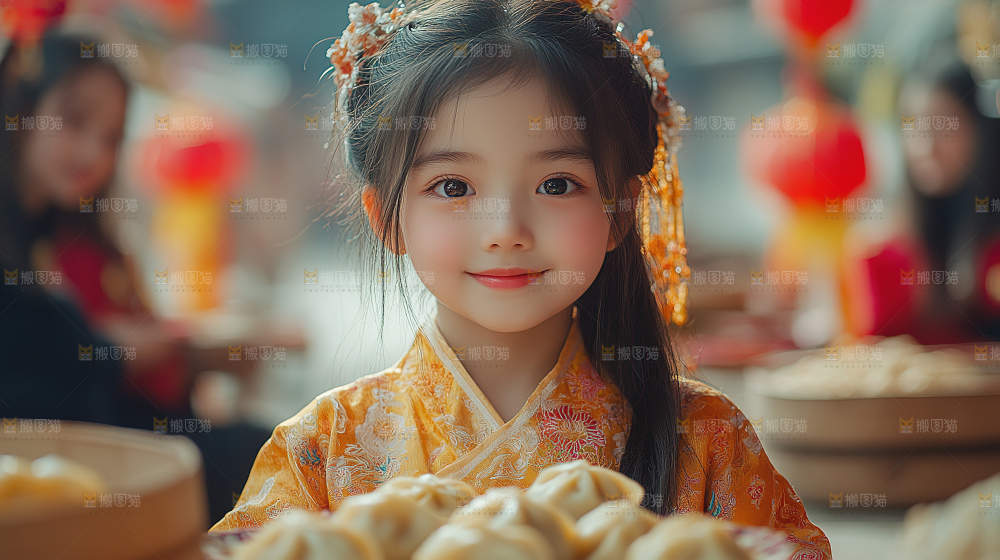团圆喜庆美食中秋人物