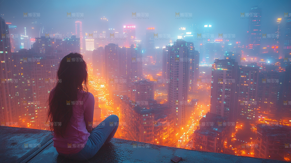 万家灯火城市夜景经济发展