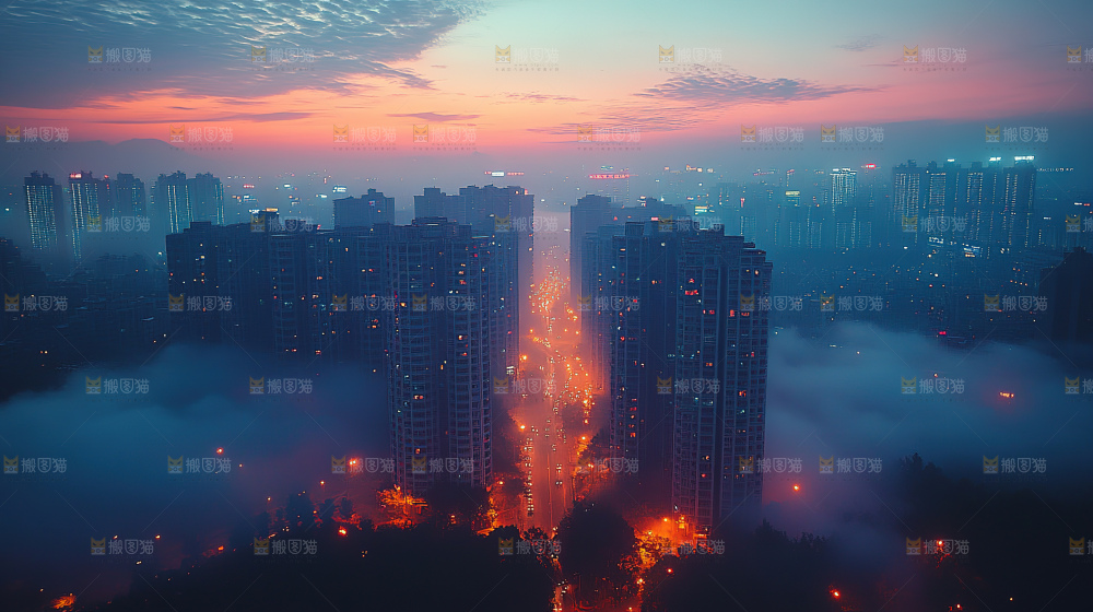 万家灯火城市夜景经济发展
