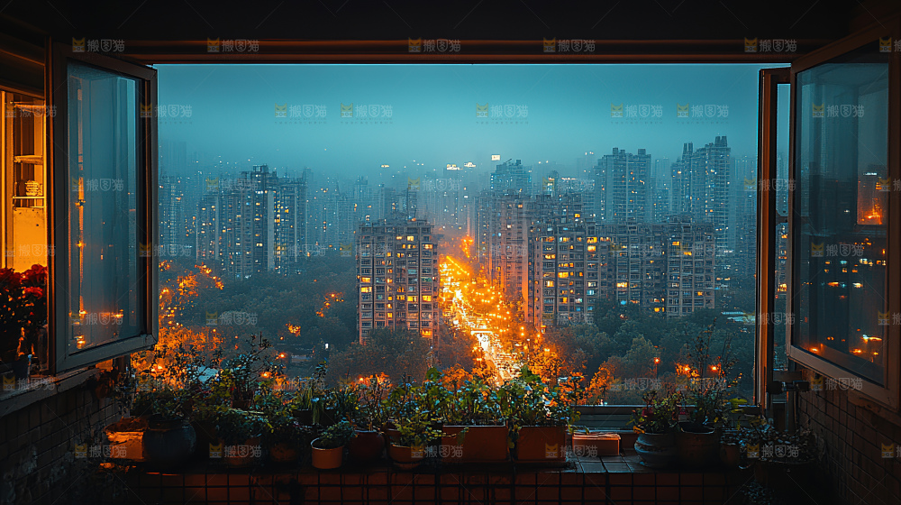 万家灯火城市夜景经济发展
