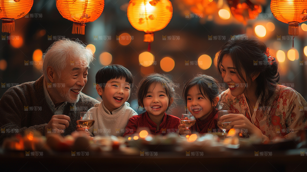 团圆喜庆美食中秋人物