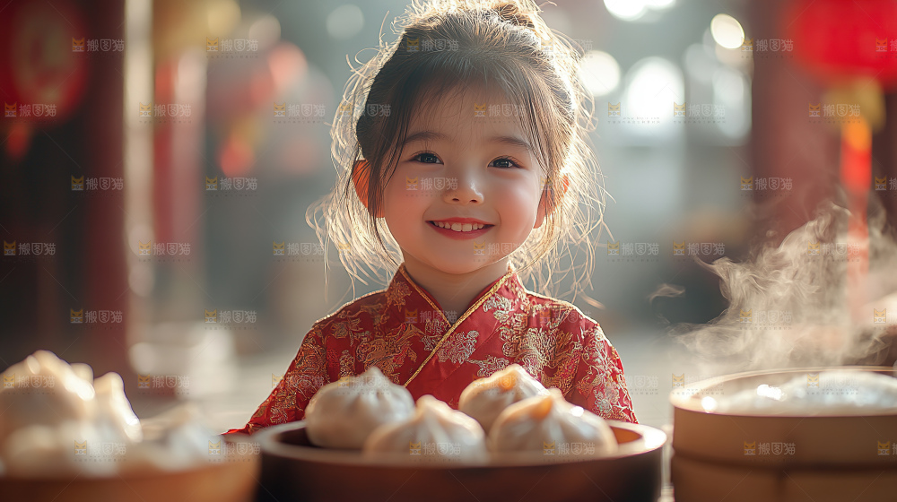 团圆喜庆美食中秋人物