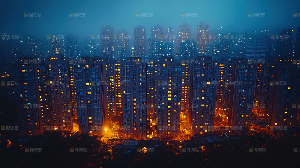 万家灯火城市夜景经济发展
