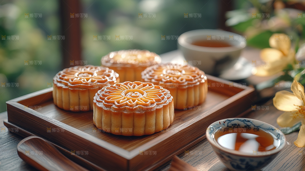 月饼 糕点 中秋 赏月