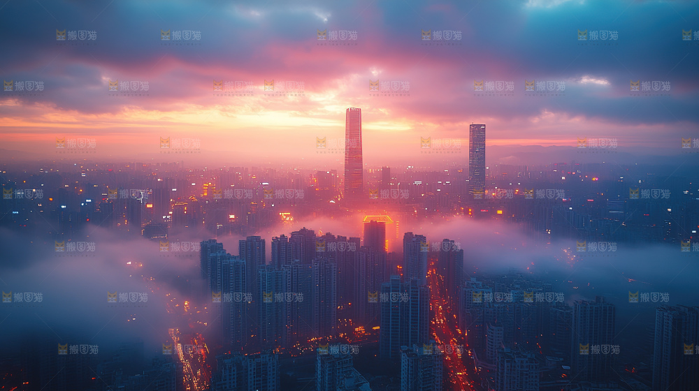 万家灯火城市夜景经济发展