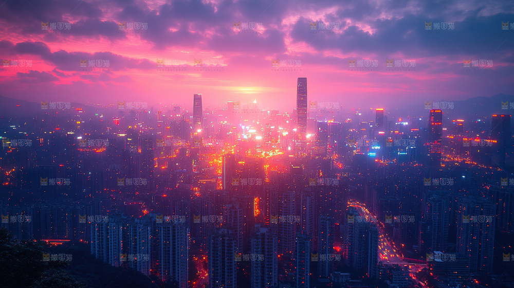 万家灯火城市夜景经济发展