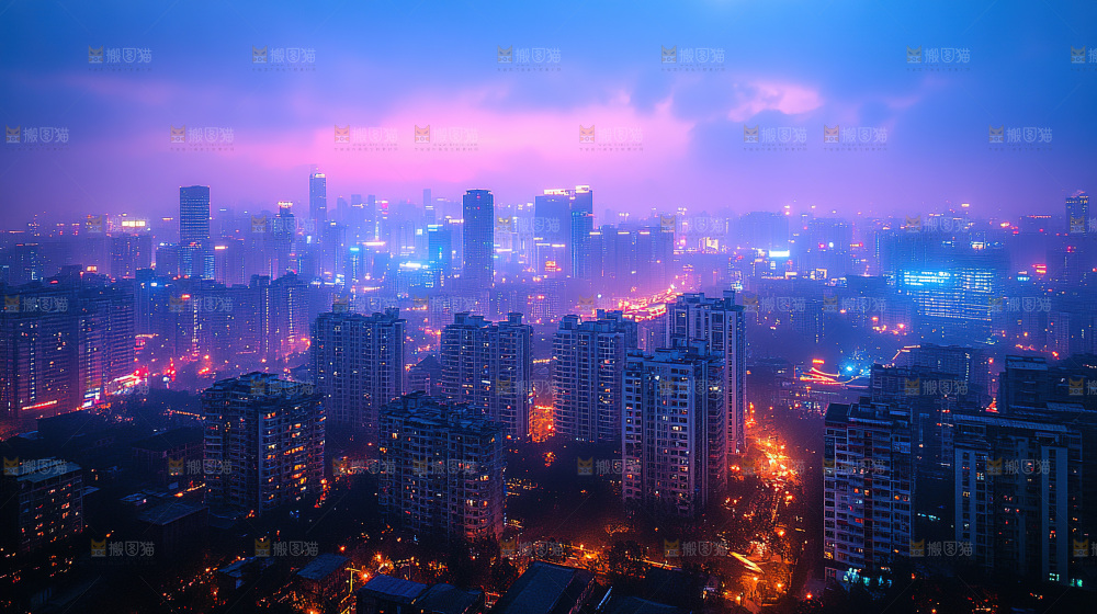 万家灯火城市夜景经济发展