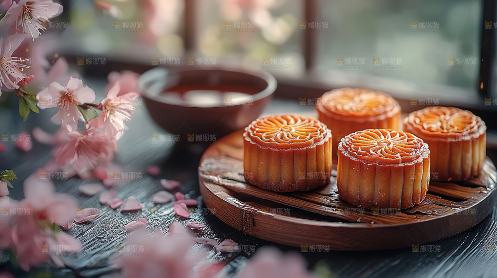 月饼糕点中秋赏月传统节日