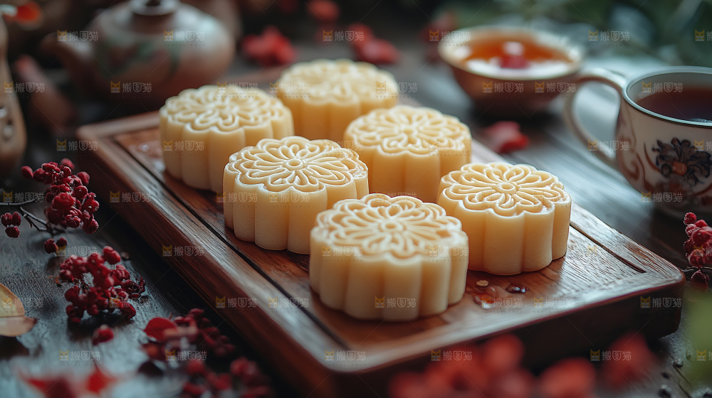 月饼糕点中秋赏月传统节日