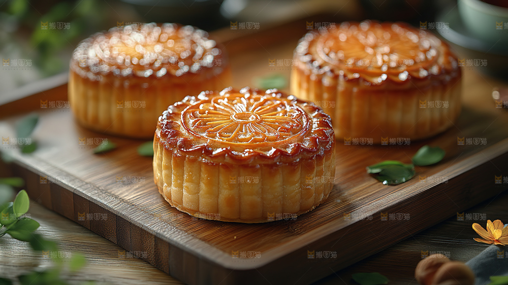 月饼糕点中秋赏月传统节日