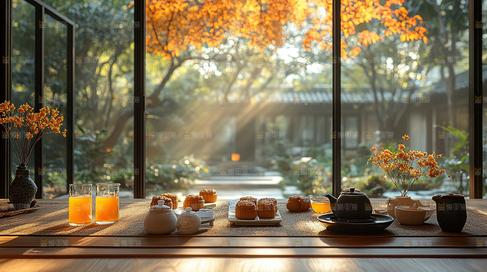月饼糕点中秋赏月传统节日