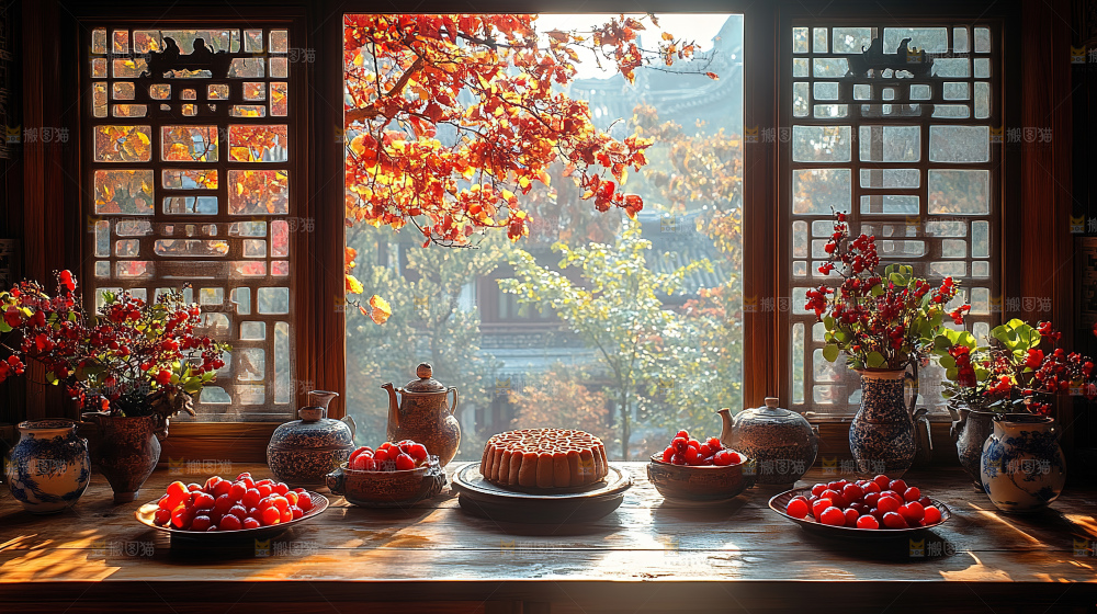 月饼糕点中秋赏月传统节日