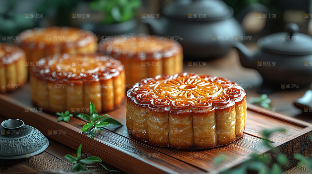 月饼糕点中秋赏月传统节日