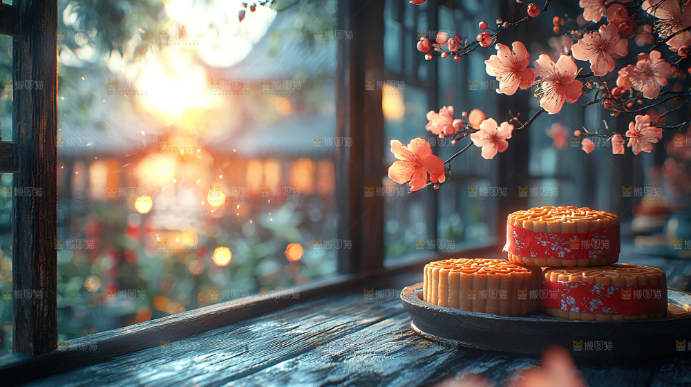 月饼糕点中秋赏月传统节日