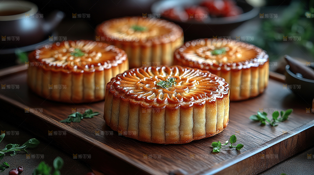 月饼糕点中秋赏月传统节日