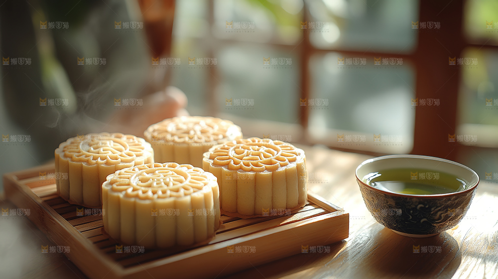月饼糕点中秋赏月传统节日