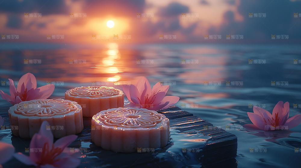 月饼糕点中秋赏月传统节日