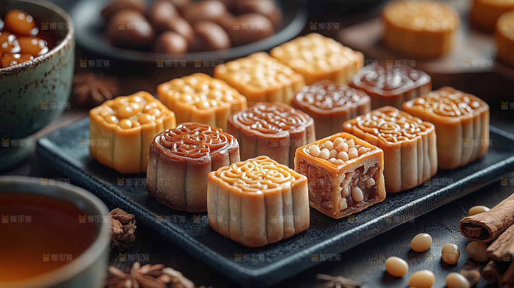 月饼糕点中秋赏月传统节日